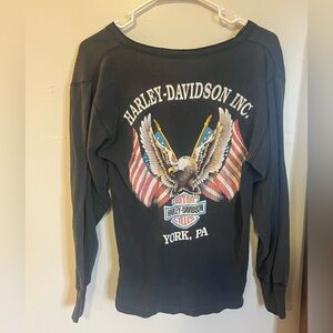Vintage Long Sleeve Harley Henley Made in USA Size Medium